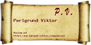 Perlgrund Viktor névjegykártya